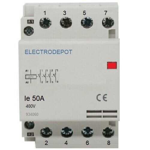 ABB A16-40-00 Coil 120V Replacement Contactor 4 Pole 30A Normally Open N/O, 50A