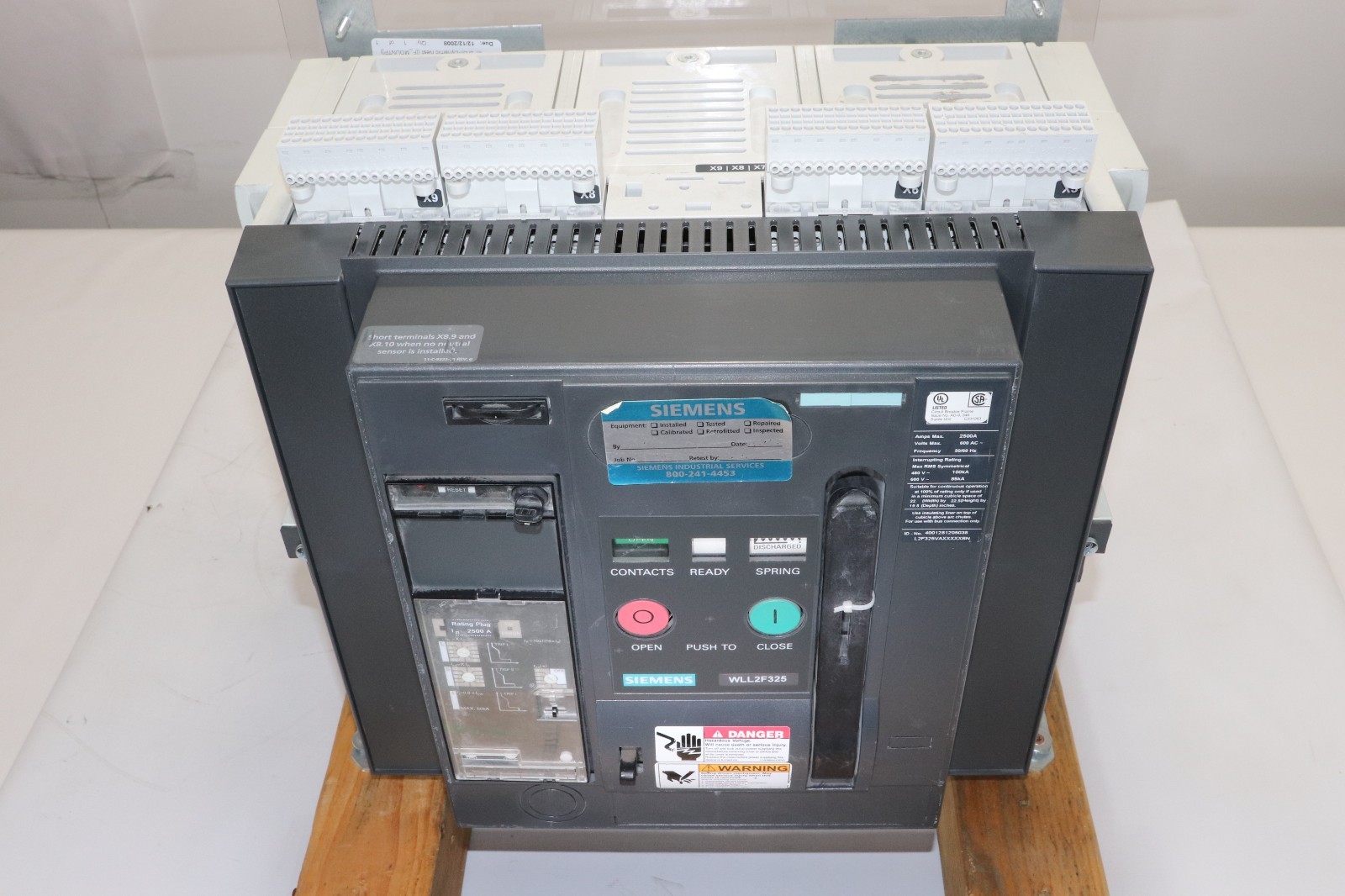SIEMENS WLL2F325 L2F325VAXXXXXBN 2500A 600V 3-POLE CIRCUIT BREAKER, 100KA@480V