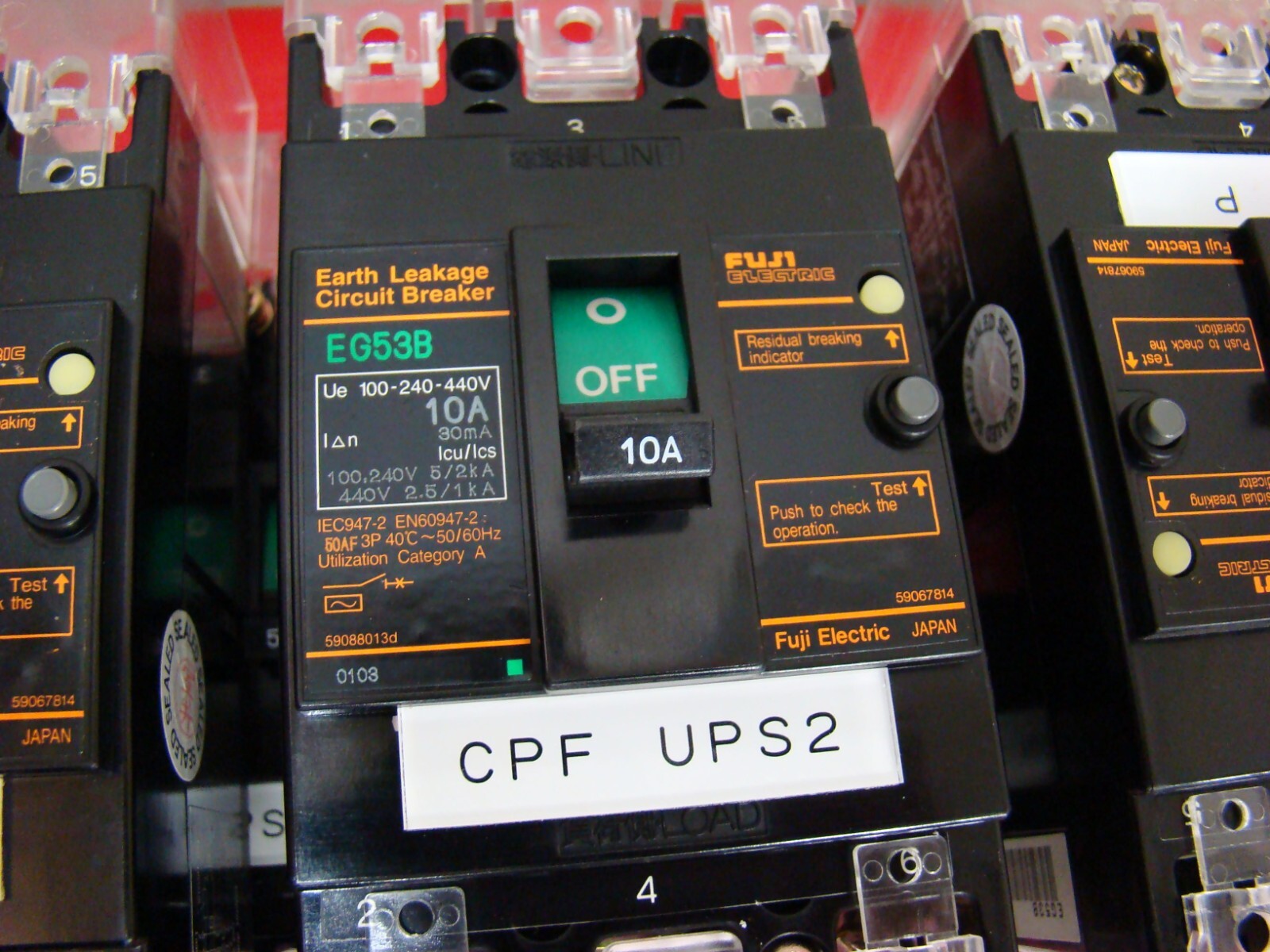 FUJI EG53B 3 Pole (5A) (10A) (15A) (20A) (40A) 50A Leakage Circuit breaker