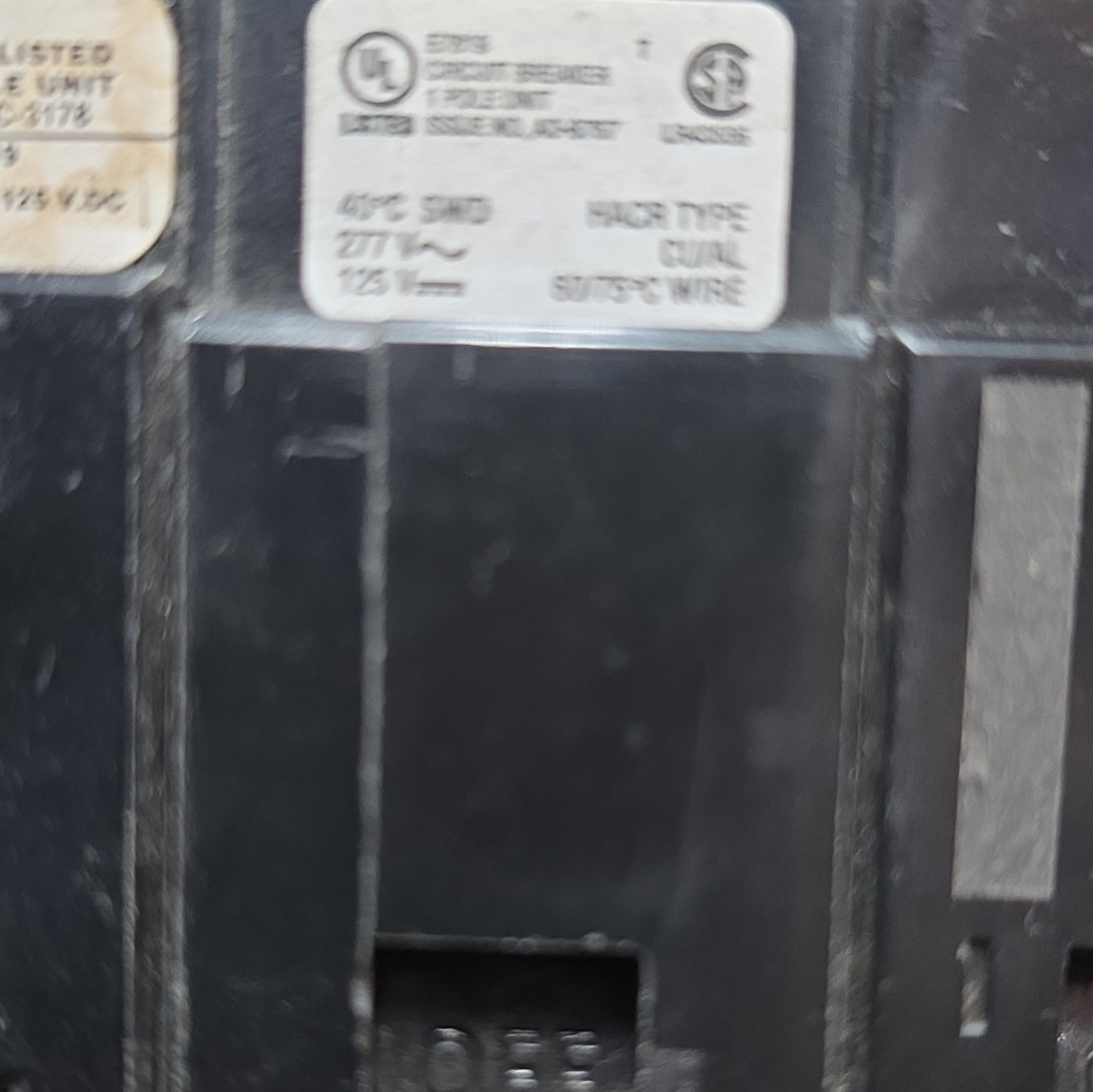 20A 1-Pole HACR Type Circuit Breaker E7819 277V AC 125V DC Electrical Wiring