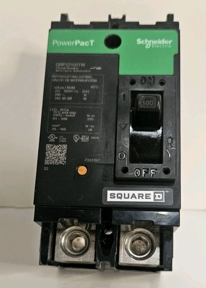 POWERPACT Square D 100Amp 2 pole circuit breaker QBP22100TM