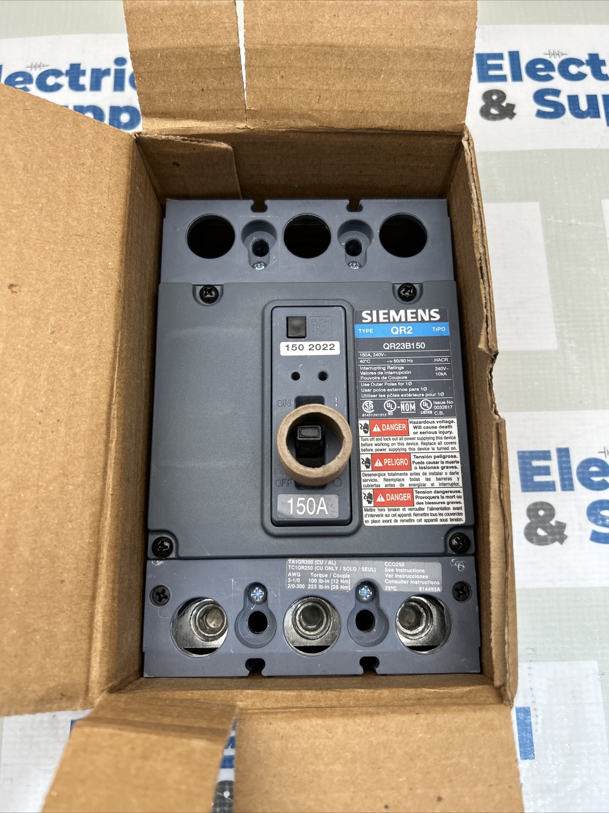 QR23B150 SIEMENS 3 POLE 150 AMP CIRCUIT BREAKER QR2 NEW IN BOX