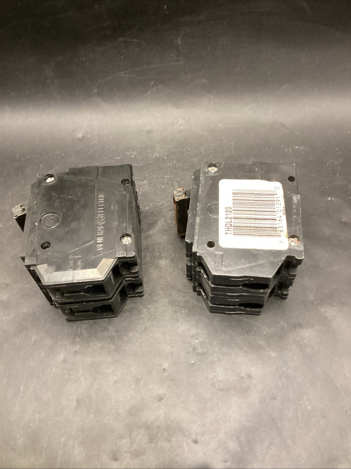 Lot Of 2 General Electric THQL2120 Circuit Breaker 2-P, 20A, 120/240V, Type THQL