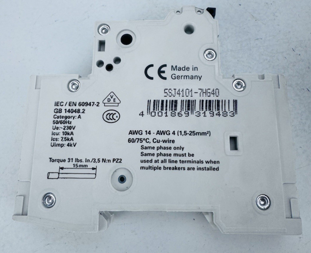 (LOT OF 4) SIEMENS 5SJ41 Circuit Breaker 1A, 2A, 4A 240VAC 1Pole *WARRANTY*