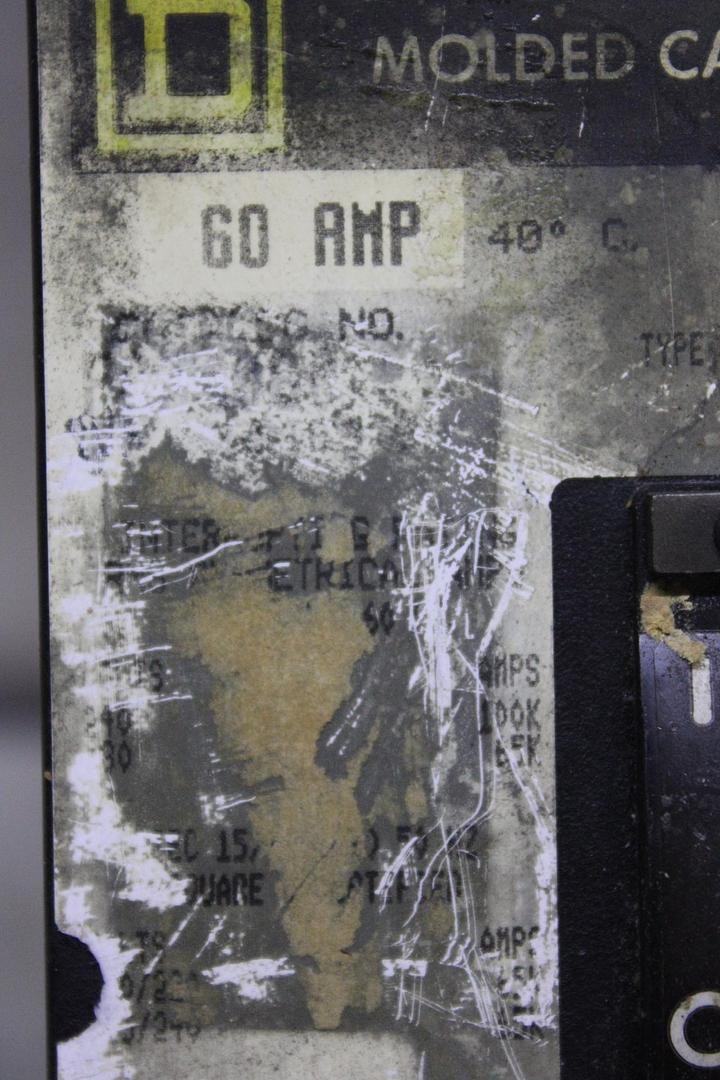SQUARE D I-LINE CIRCUIT BREAKER FC34060 60 AMP 480 VOLT 3-POLE *DAMAGED TAG*