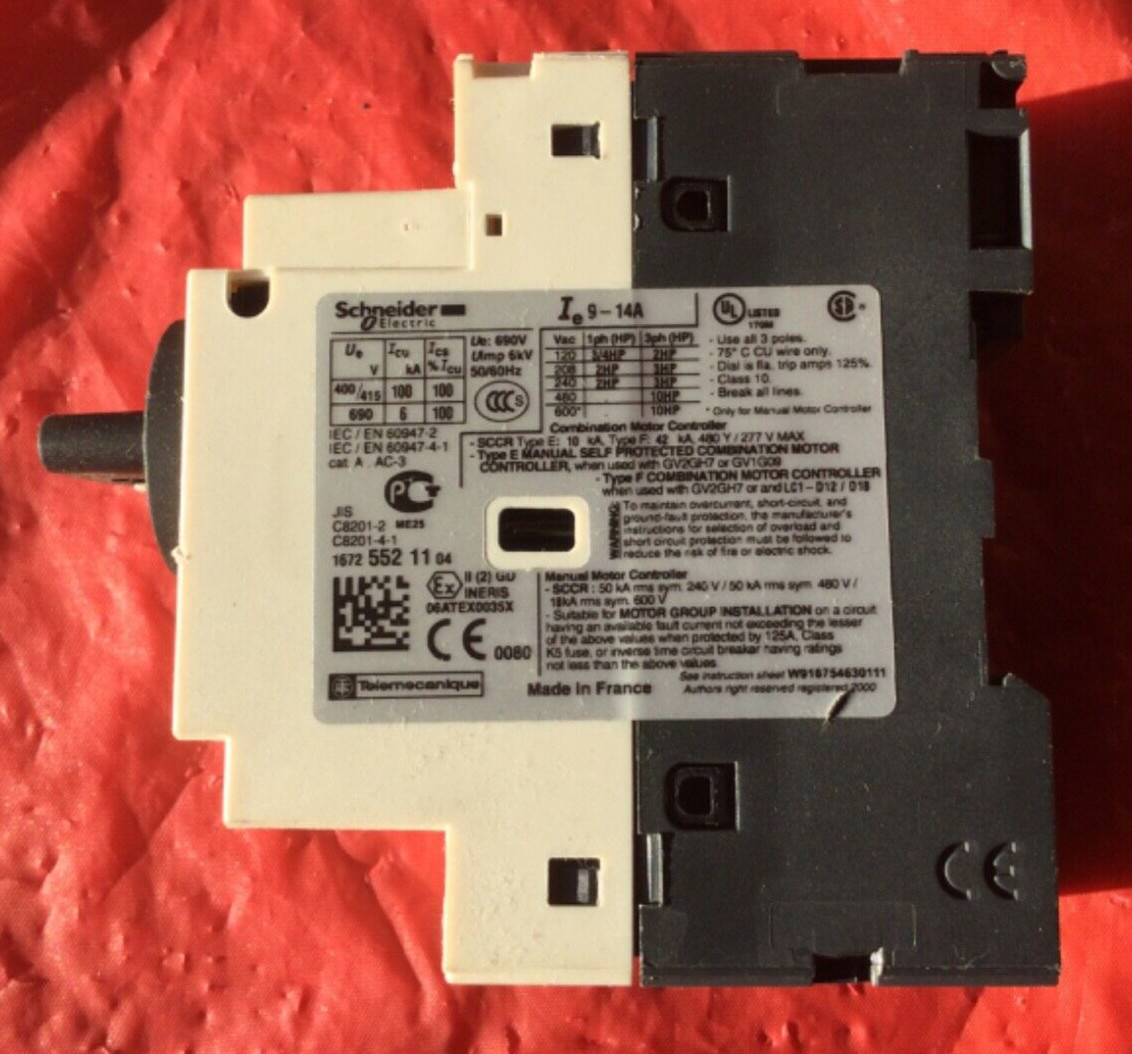 SCHNEIDER GV2-P16/9-14A Motor Protection Circuit Breaker