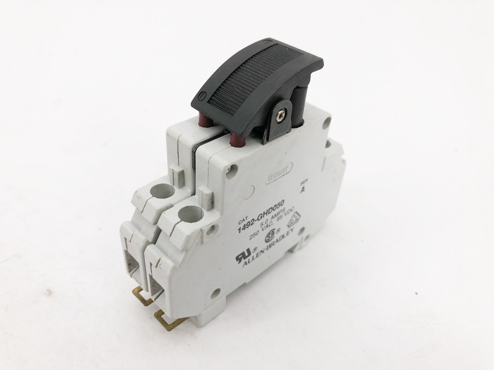 Lot of 3 New Allen-Bradley 1492-GHD050 Circuit Breakers 5A 250VAC 65VDC – No Box