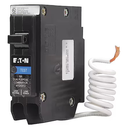 Eaton Brp115af Combination Circuit Breaker, Br Series, 15A, 1 Pole, 120V Ac,