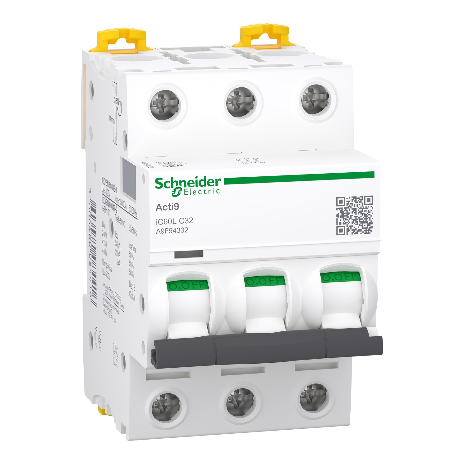 Schneider A9F94332 – iC60L 3P 32A C – Made in France