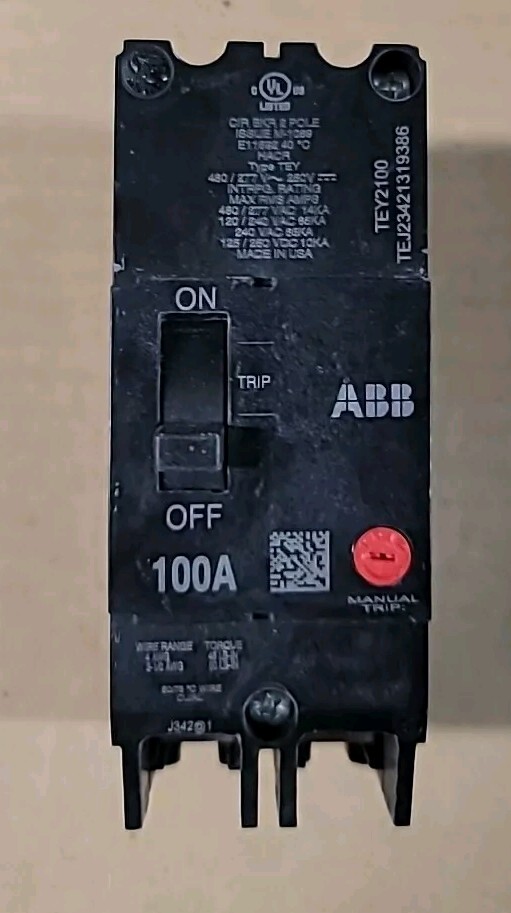 General Electric TEY2100 Breaker 100A 408Y/277V 2P 14kA Bolt-On