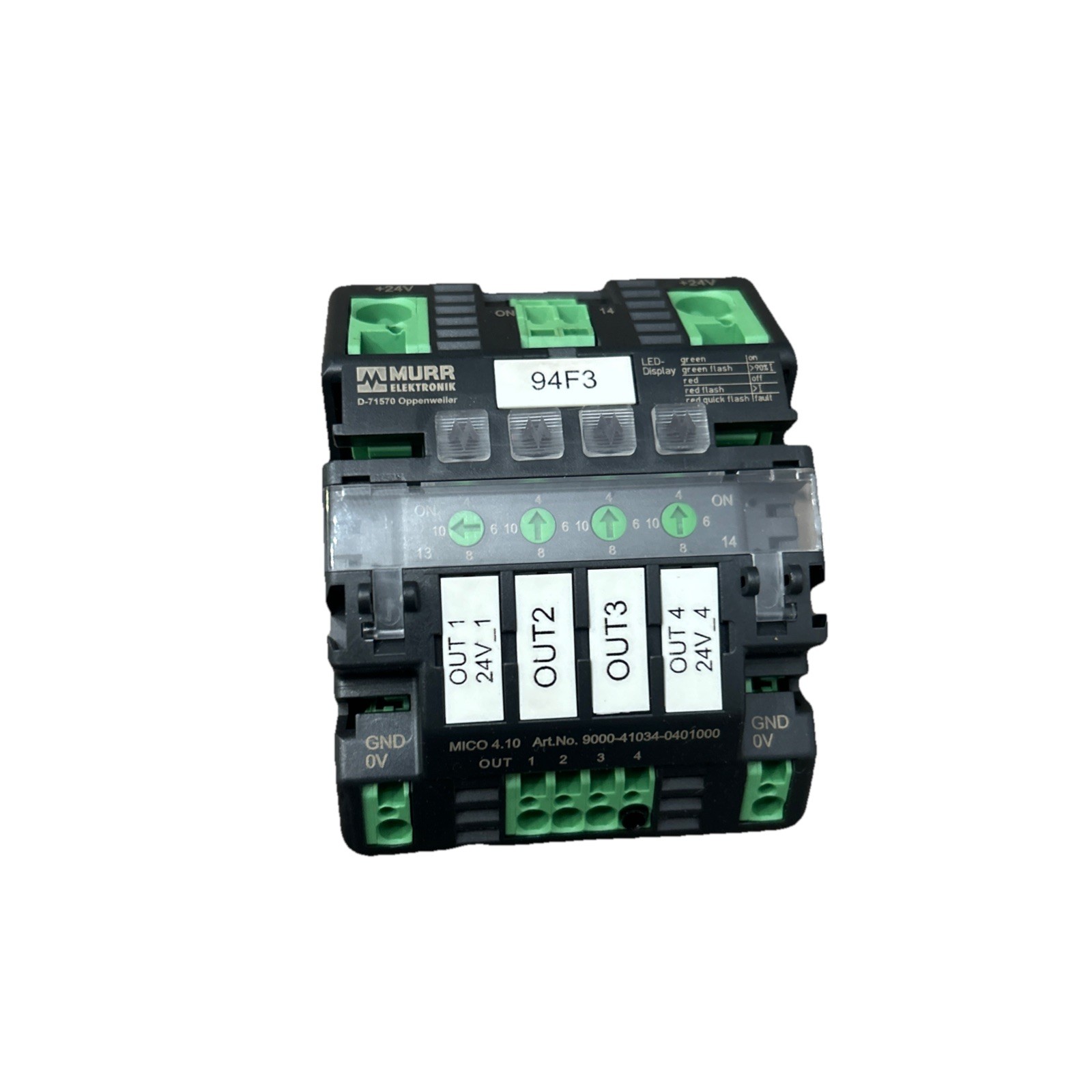 Murr Elektronik D-71570 Oppenweiler Circuit Breaker, 4 Amp, 24Vdc, 8-Channel