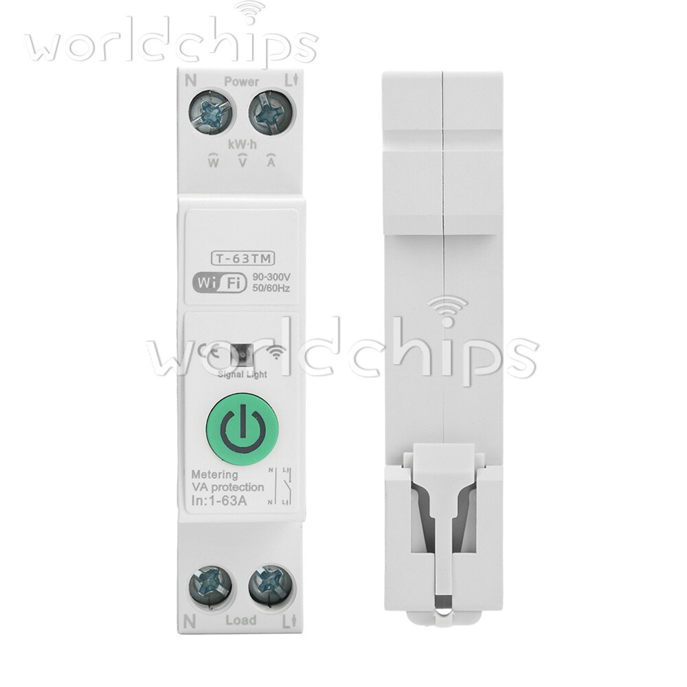 TUYA 63A WiFi Smart Circuit Breaker Over Current Under Voltage Protection Power