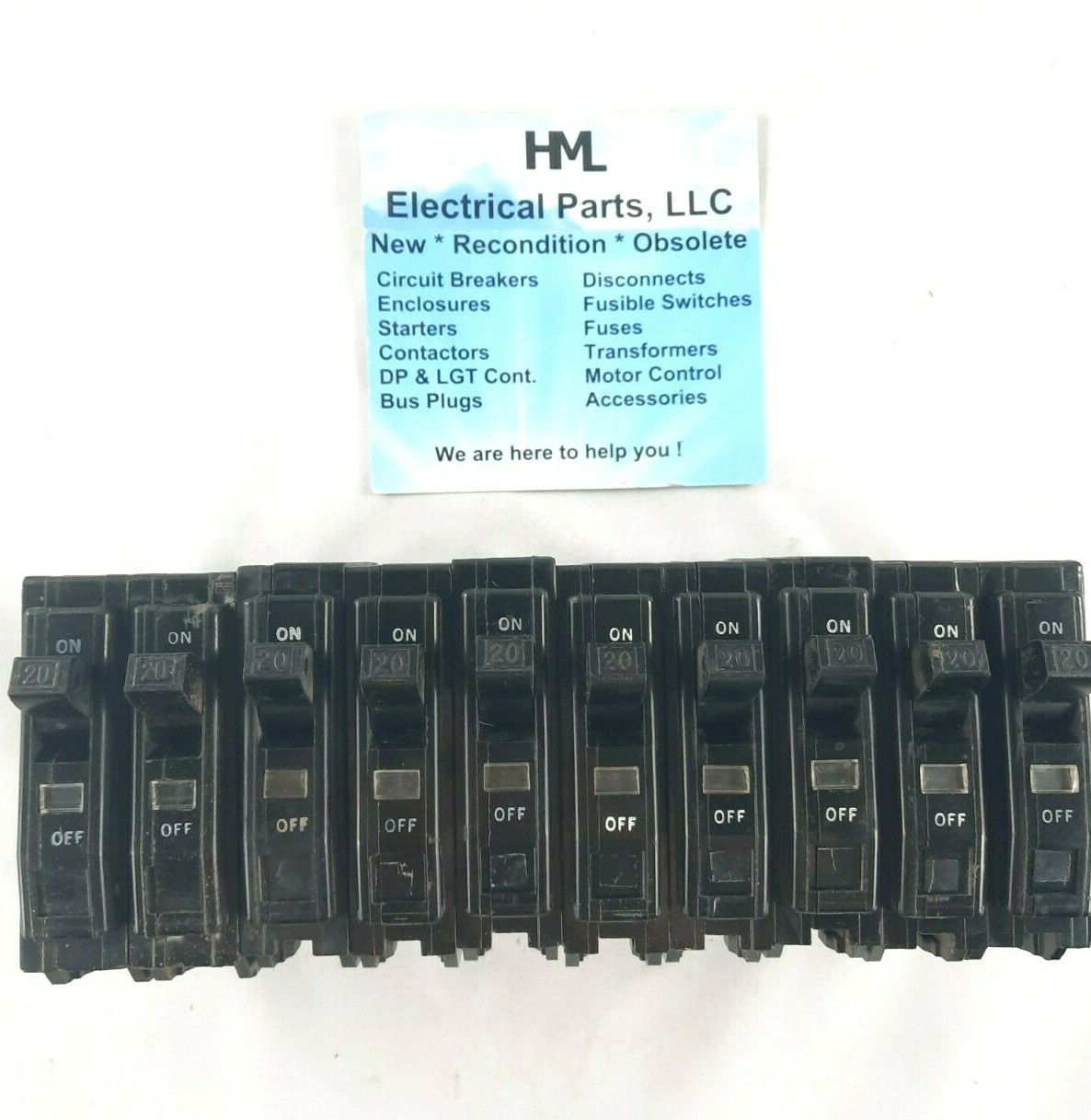 SQUARE D, QO120, 20A, 240V, 1 POLE, *RECONDITIONED, LOT OF 10