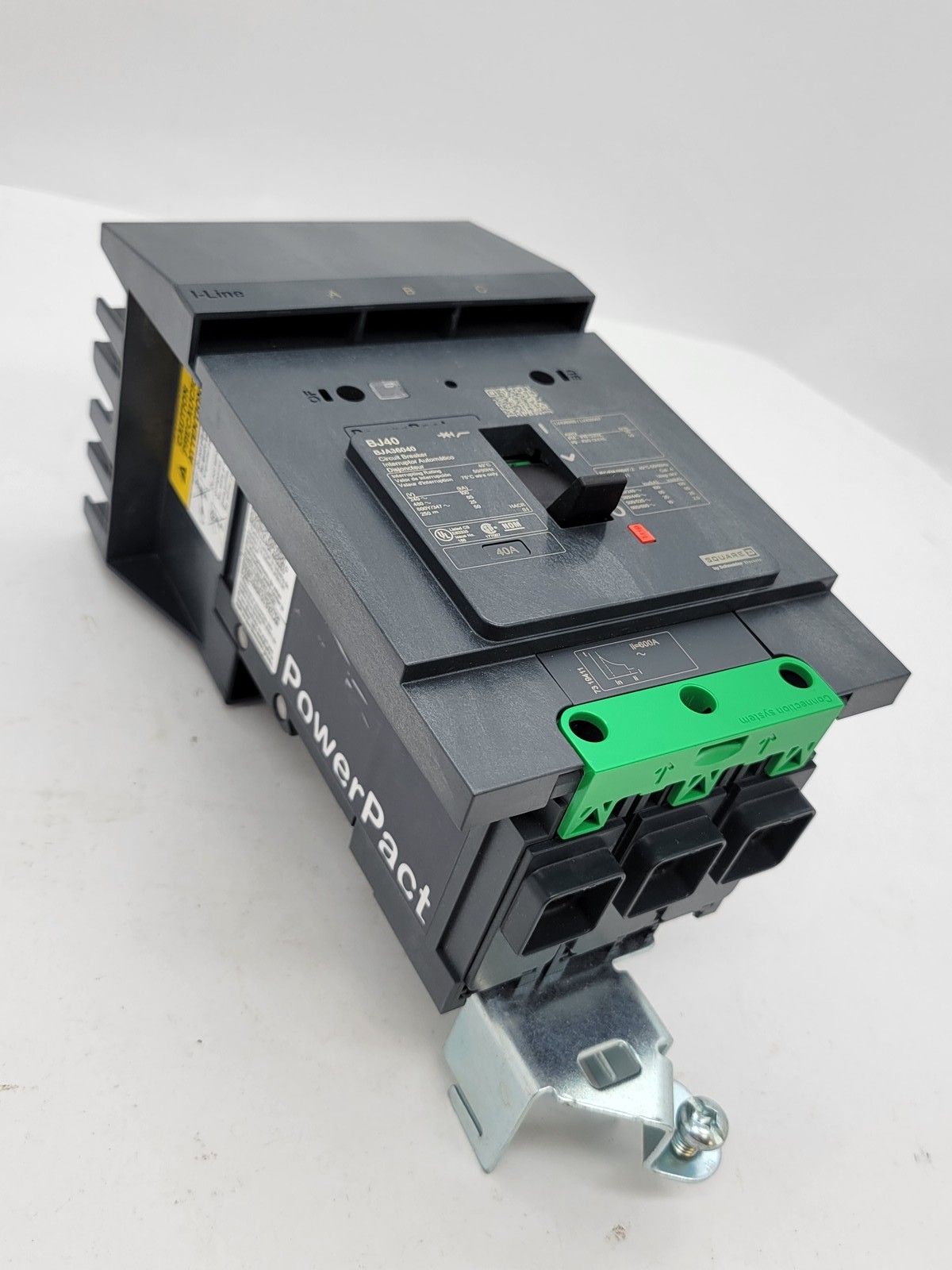 Square D BJA36040 PowerPact I-Line Circuit Breaker 40A 3P 600V BJ40 Green