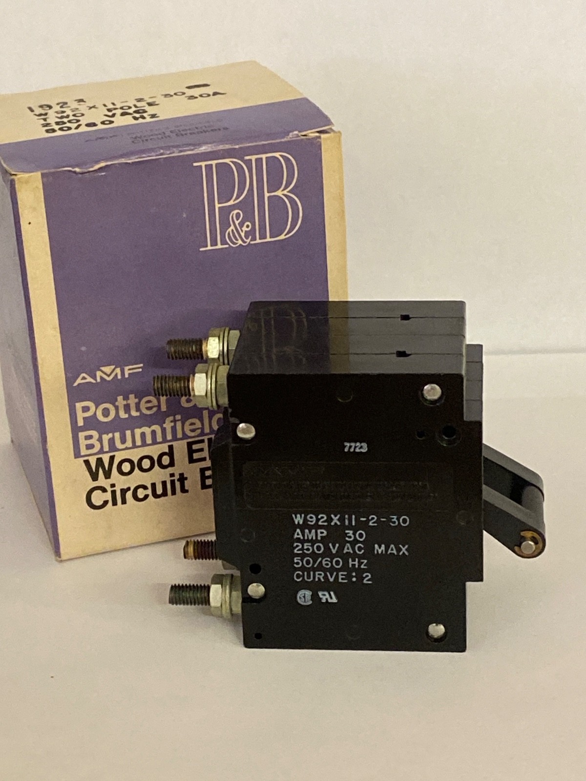 AMF Potter Brumfield W92X11-2-30 30A 2 Pole Circuit Breaker 250VAC NOS