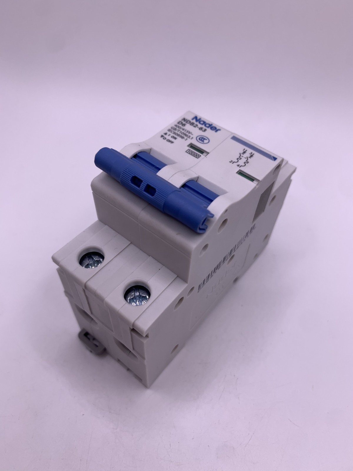Nader NDB2-63-D6 Miniature Circuit Breaker, 2-Pole, 6A, 400/415VAC