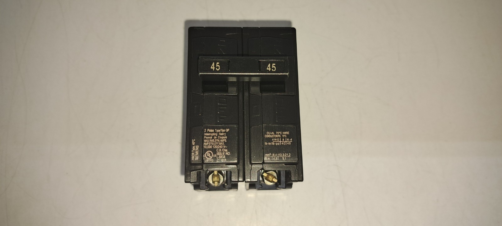 Siemens ITE Q245 45 Amp 2 Pole 120/240V Type QP Circuit Breaker NEW