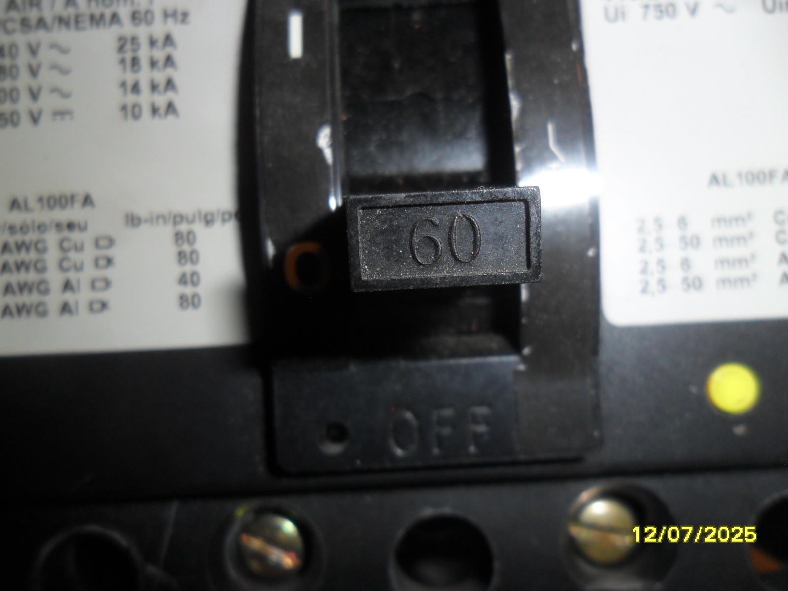 Square D FAL340601021 Circuit Breaker 60AMP