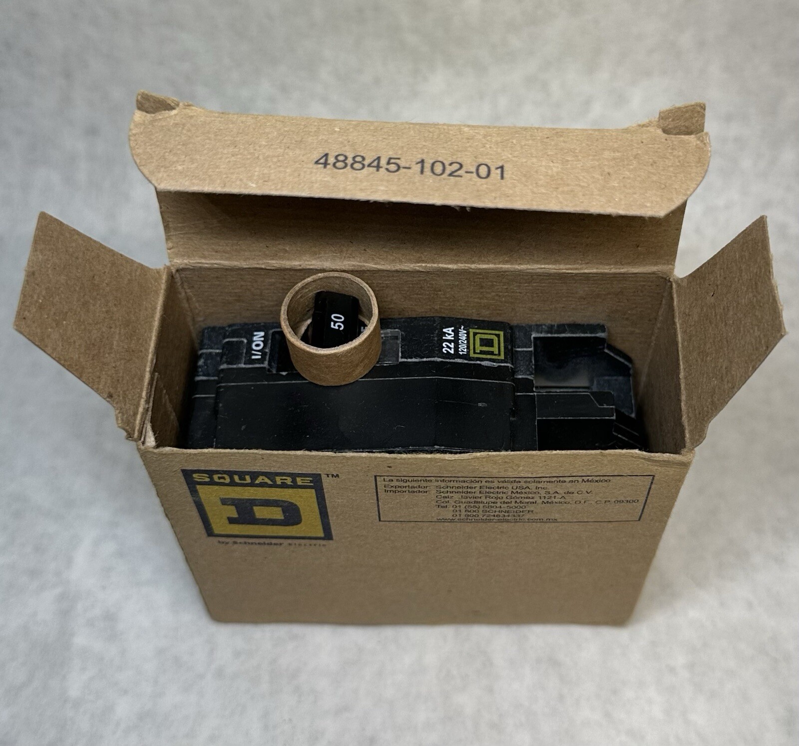NEW Square D QO250VH Plug-On Circuit Breaker 50 Amp, 2-Pole
