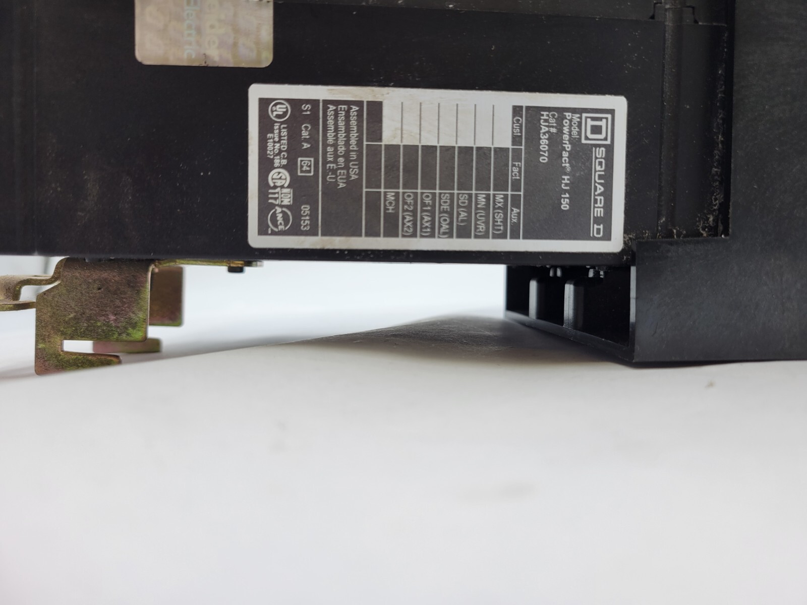 Square D HJA36070 PowerPacT I-Line Circuit Breaker 70A 600V 3P 3PH Type HJ150