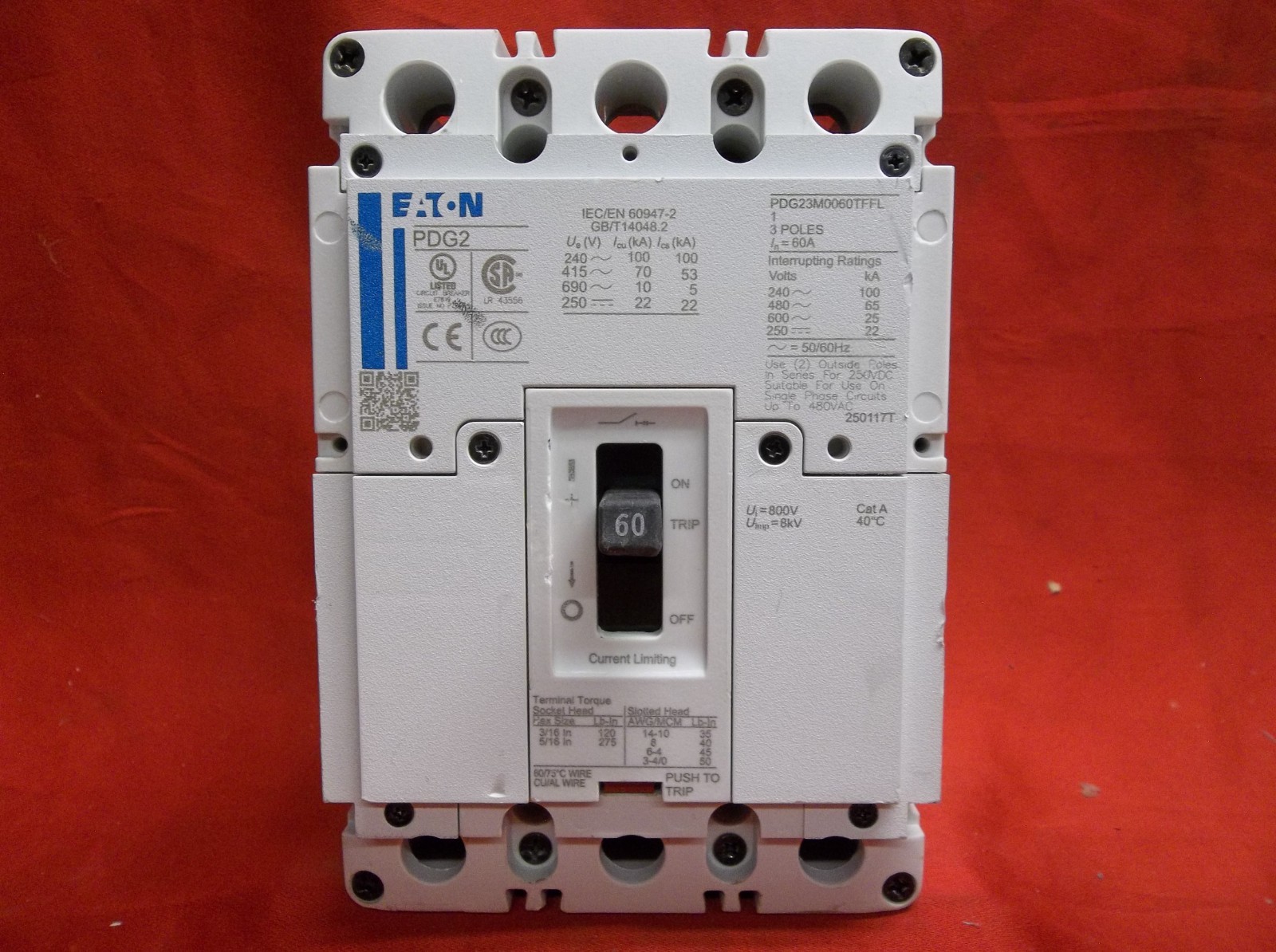 EATON PDG23M0060TFFL circuit breaker 9125a6