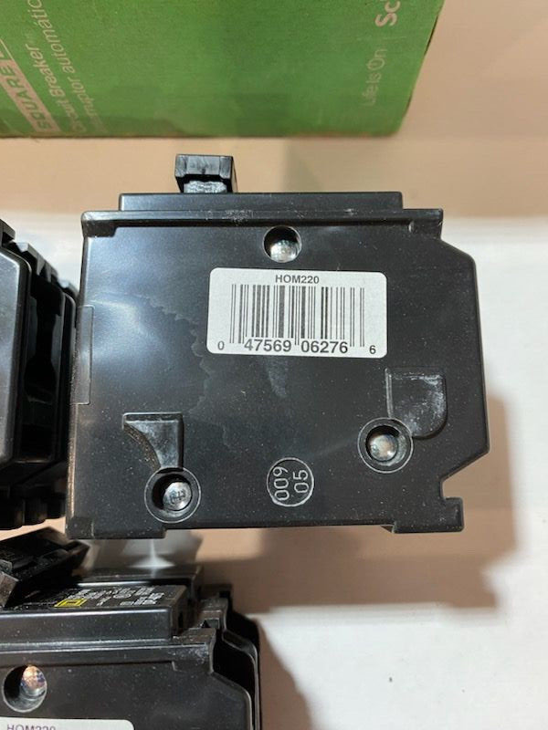 NEW Square D Homeline 20 Amp 2-Pole Circuit Breaker (case of 5) HOM220CP