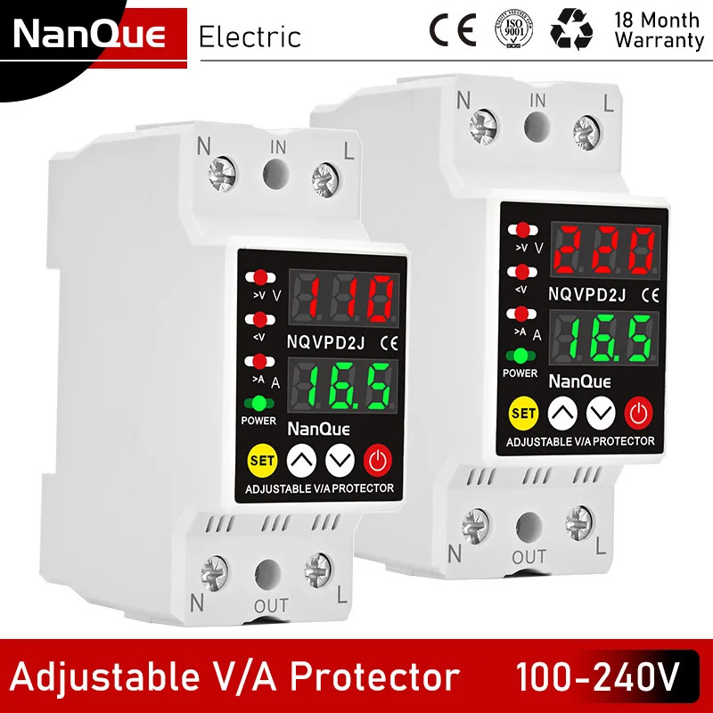 Adjustable Voltage Current Protector 110/120/127/220/240V 80300V Universal AC DC