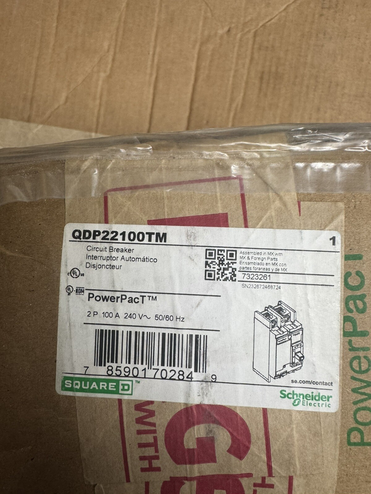 SQUARE D QDP22100TM 240V 100A NSNP