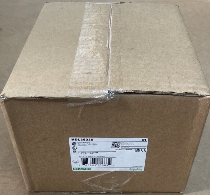 Square D HDL36030 PowerPact HD 060 30A 3 Pole MCCB Molded Case Circuit Breaker