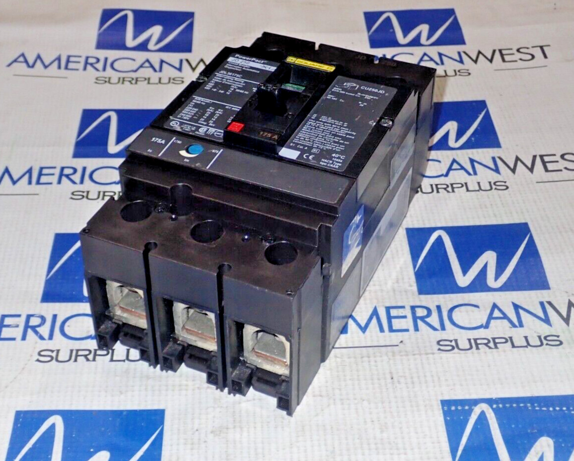 Square D JDL36175C 175 Amp 3 Pole 600V JDL36175 PowerPact Circuit Breaker Tested