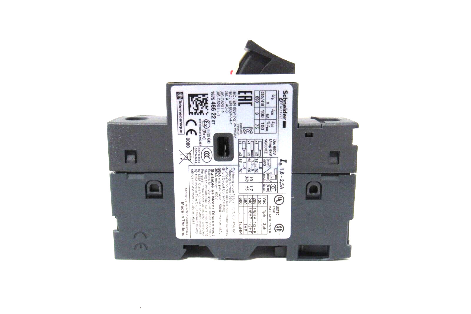 NEW SCHNEIDER ELECTRIC GV2ME07 CIRCUIT BREAKER