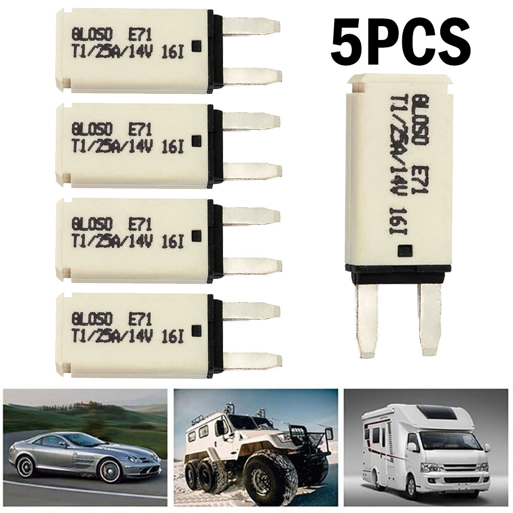 5x 25A Mini ATM Manual Reset Circuit breaker Blade Fuse Resettable Car Boat Van