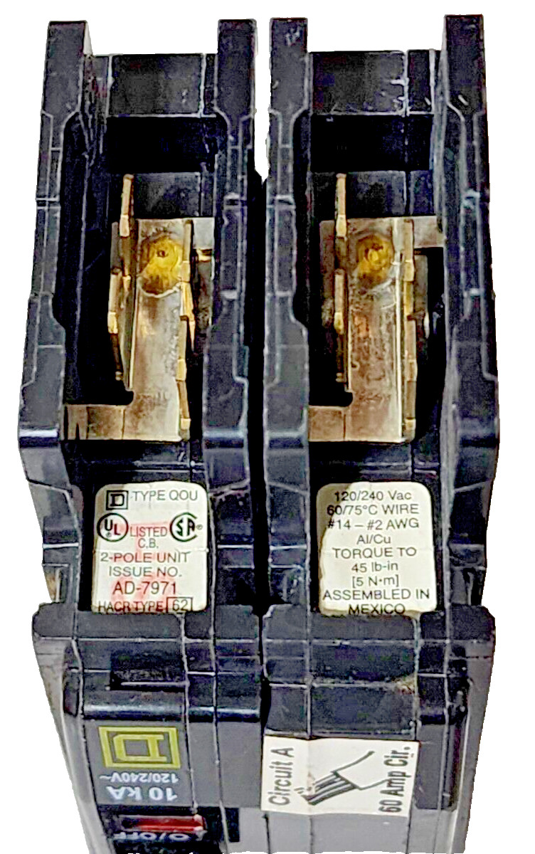 Square D QOU260 Circuit Breaker 60 Amp 2 Pole 120/240Vac
