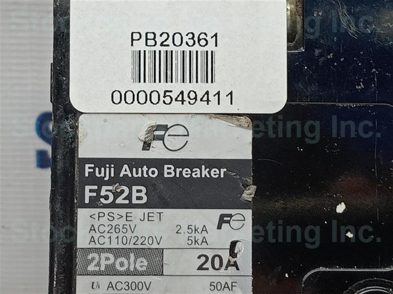 Fuji Electric F52B Auto Breaker 2 Pole 20A 30 Days Warranty Fast Shipping!!!
