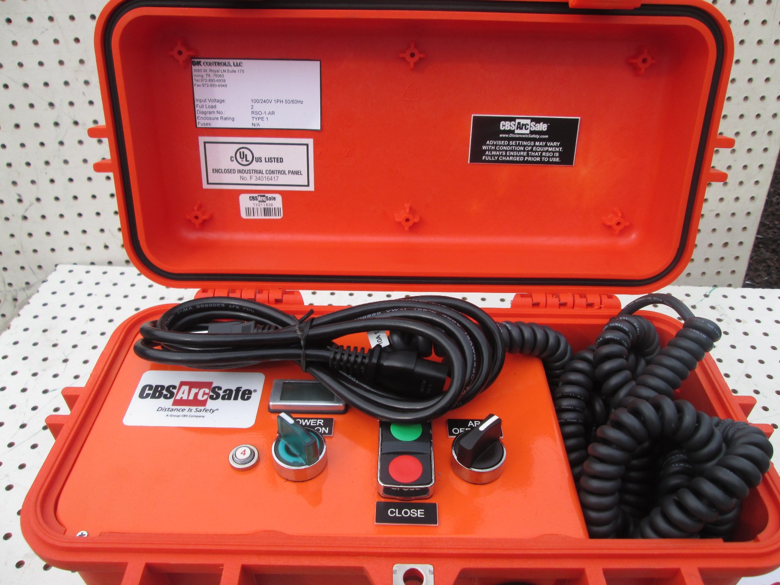 CBS ArcSafe Remote Switch Operator RSO-I-AR Enclosed Control Panel NewCondition