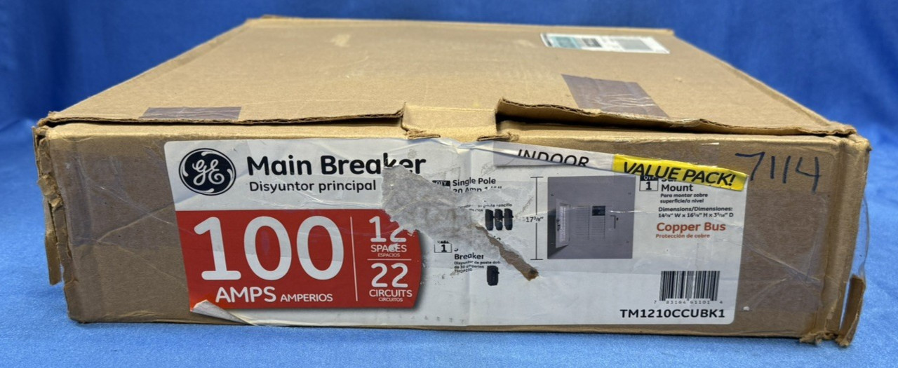 GE TM1210CCUBK1 100A 12-Space 22-Circuit Load Center Kit NEW – OPEN BOX