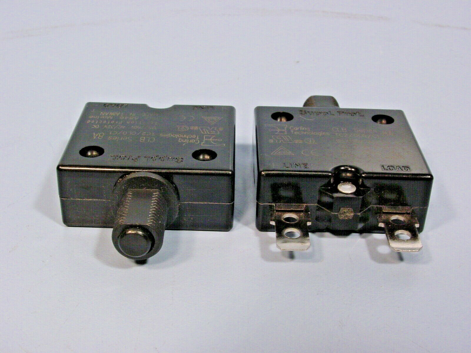 QTY 2 Carling TC2/OLO/C1 CLB Series Circuit Breakers, 8A, 125-250 VAC, 32VDC