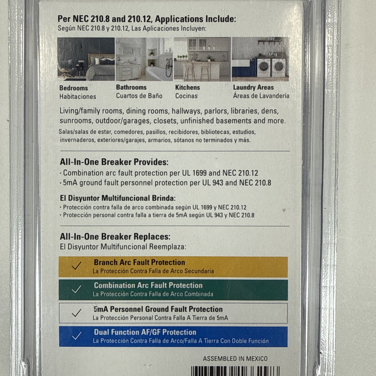 Eaton CHFP120A1CS 20A Single Pole AFCI/GFCI Plug On Neutral Circuit Breaker