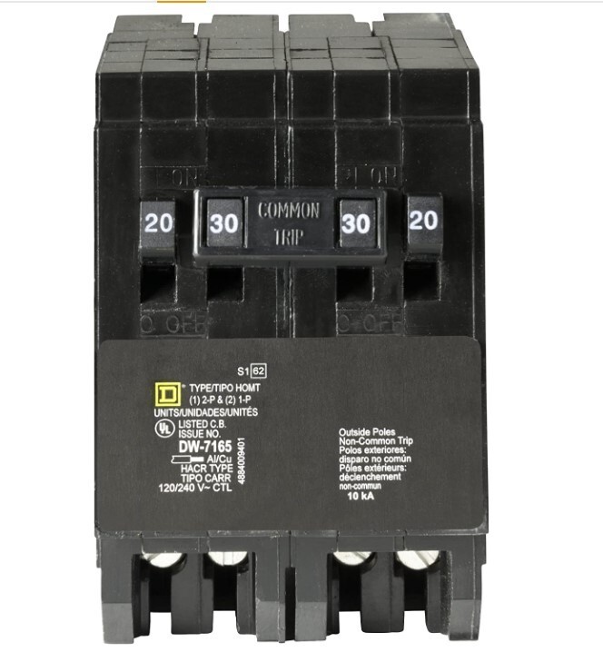 Square D By Schneider Electric HOMT202023CP Homeline Tandem Circ Breaker Dbl