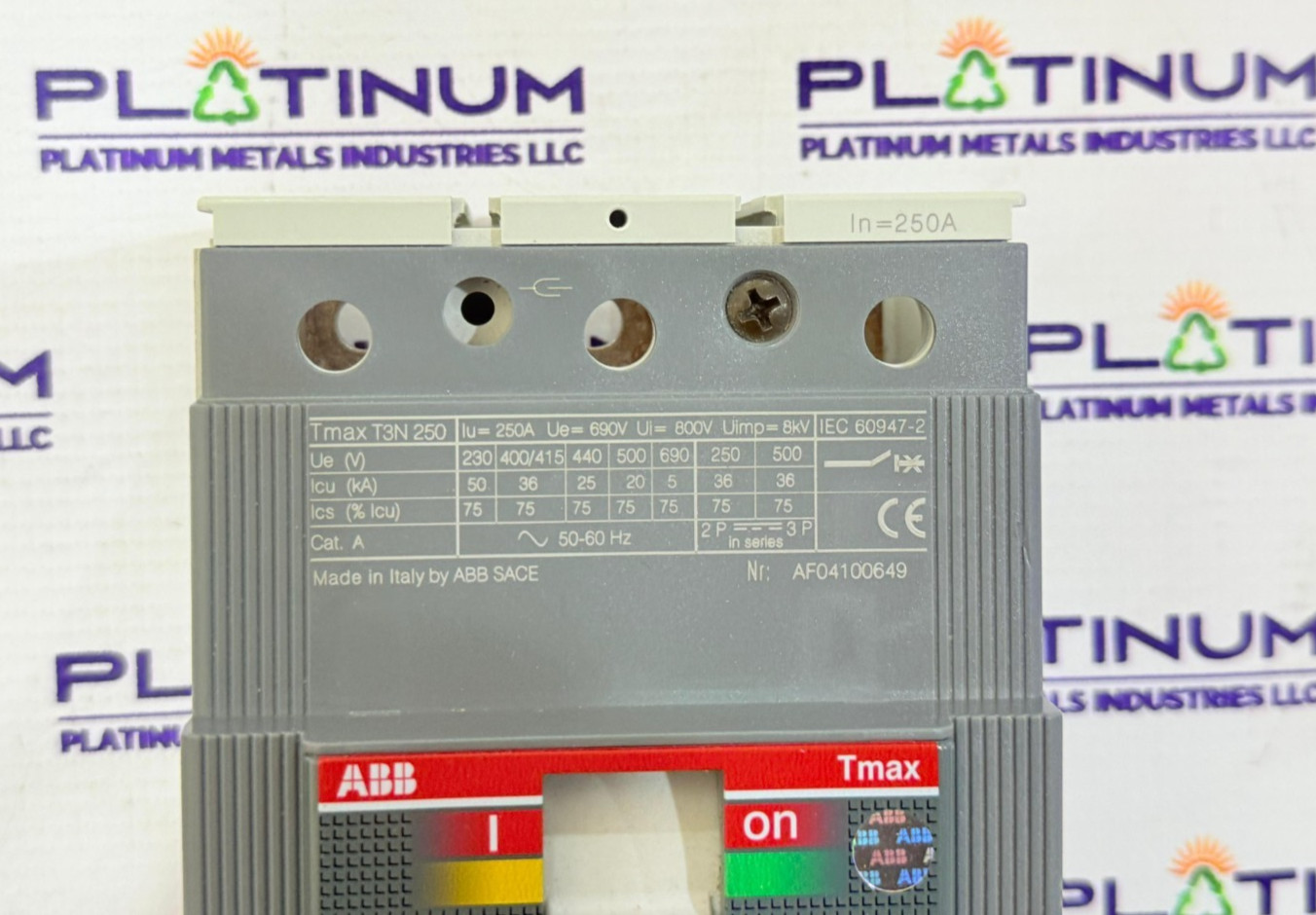 ABB TMAX T3N250 CIRCUIT BREAKER IEC 60947-2