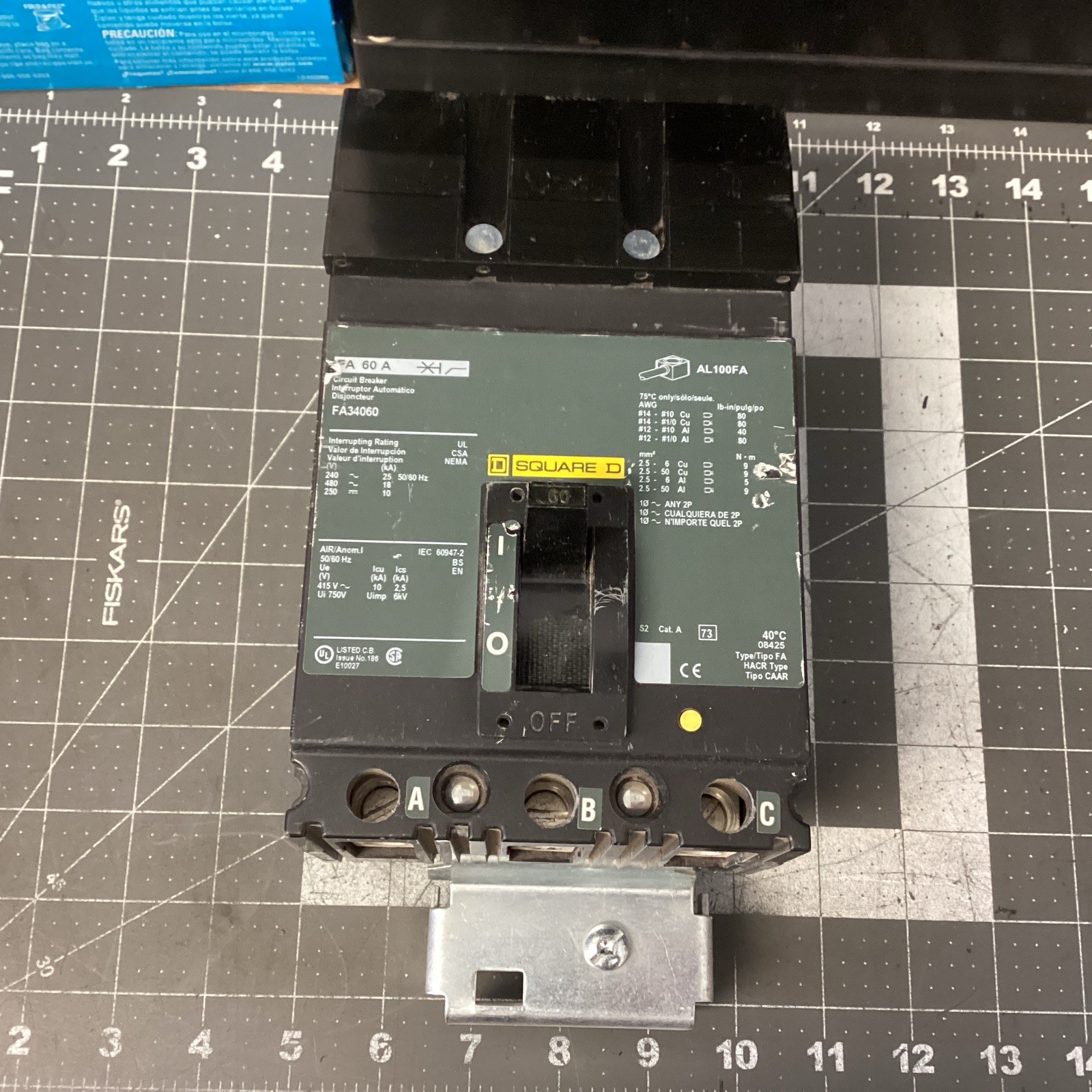 Square DFA34060 60 Amp I-Line Circuit Breaker 3-Pole 480V 18KA (LS8H)