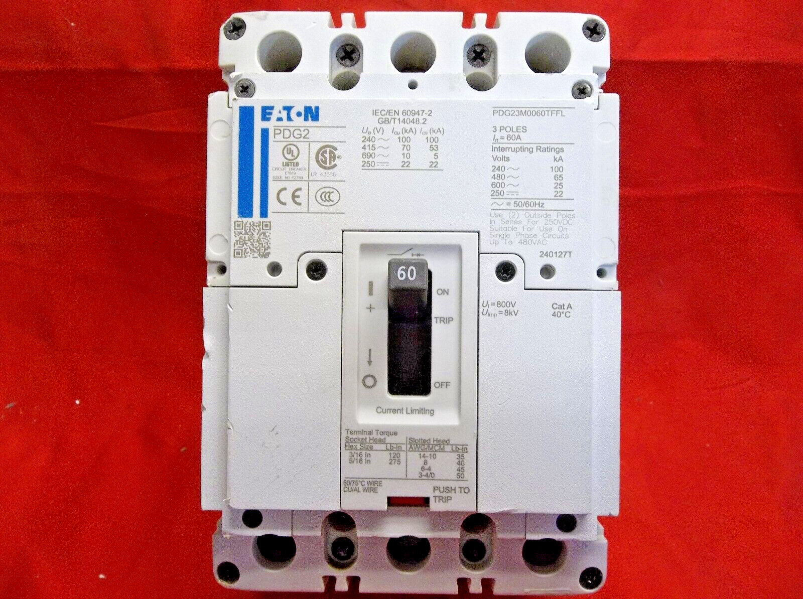 EATON PDG23M0060TFFL circuit breaker 375B11