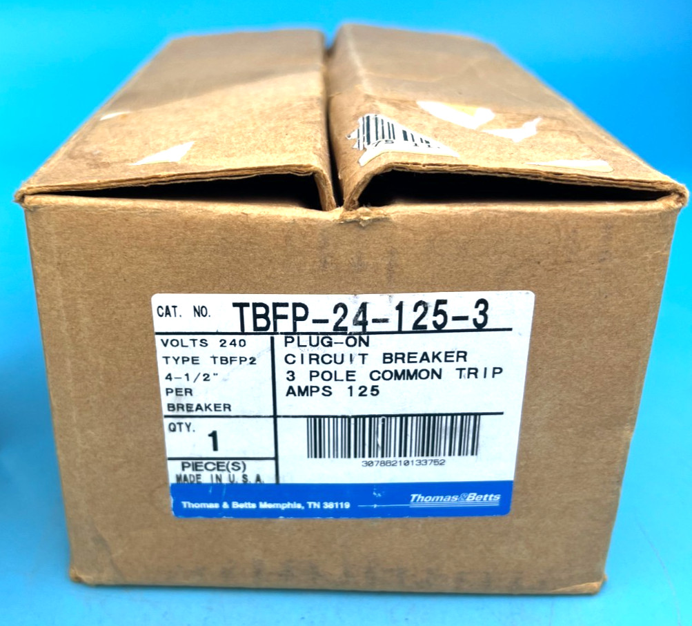 Thomas&betts 125 Amp 3 Pole TBFP QFP24 Circuit Breaker Challenger 240V 125A *NEW
