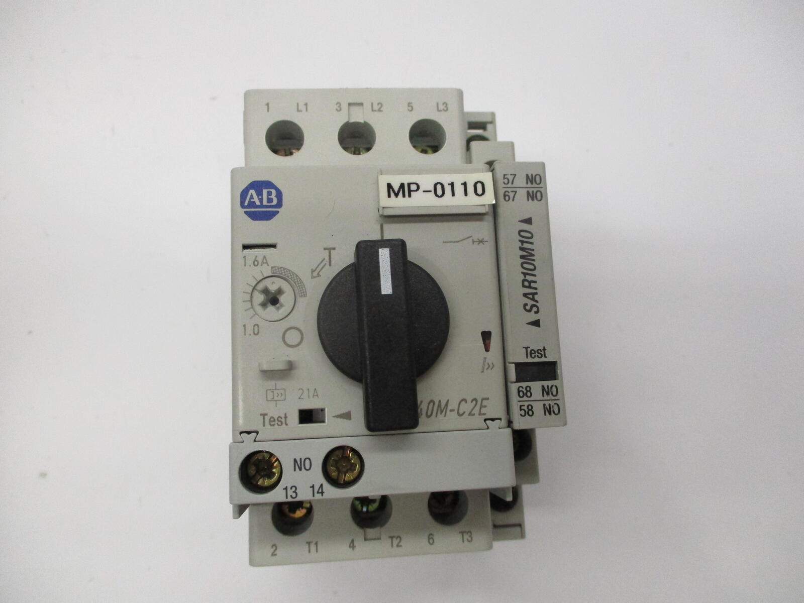 ALLEN BRADLEY 140M-C2E-B16 SER.B CIRCUIT BREAKER W/AUXILIARY CONTACT UNMP.
