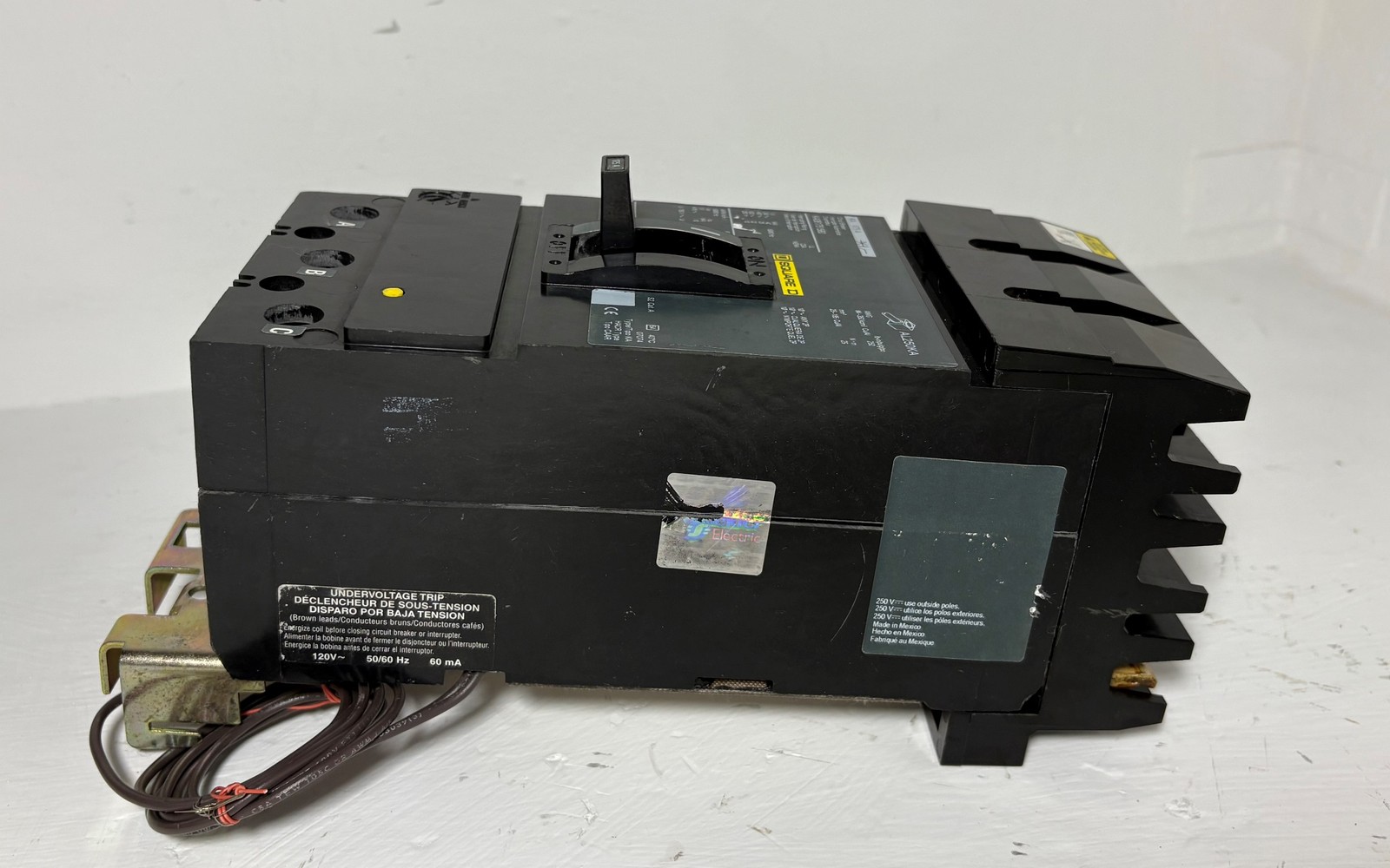 Square D I-Line KA361751580 175A Circuit Breaker Green Label w Aux & UVR 175 Amp