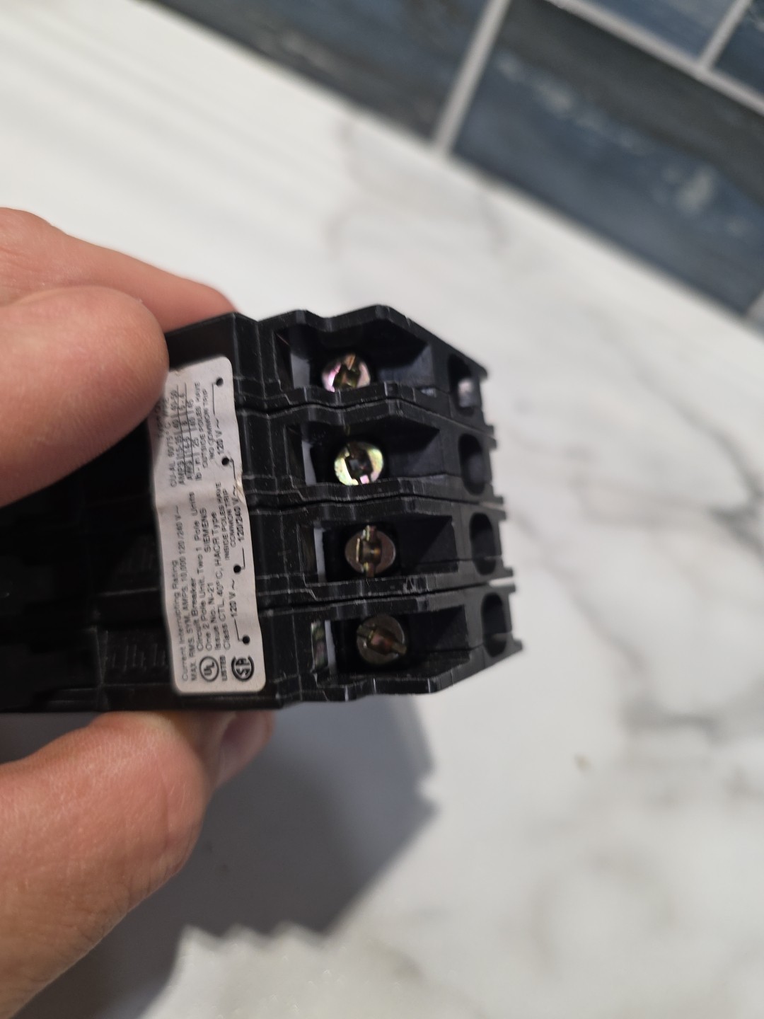 SIEMENS Q21530CT 30 Double Two 15-Amp Single Pole Circuit Breaker, Black