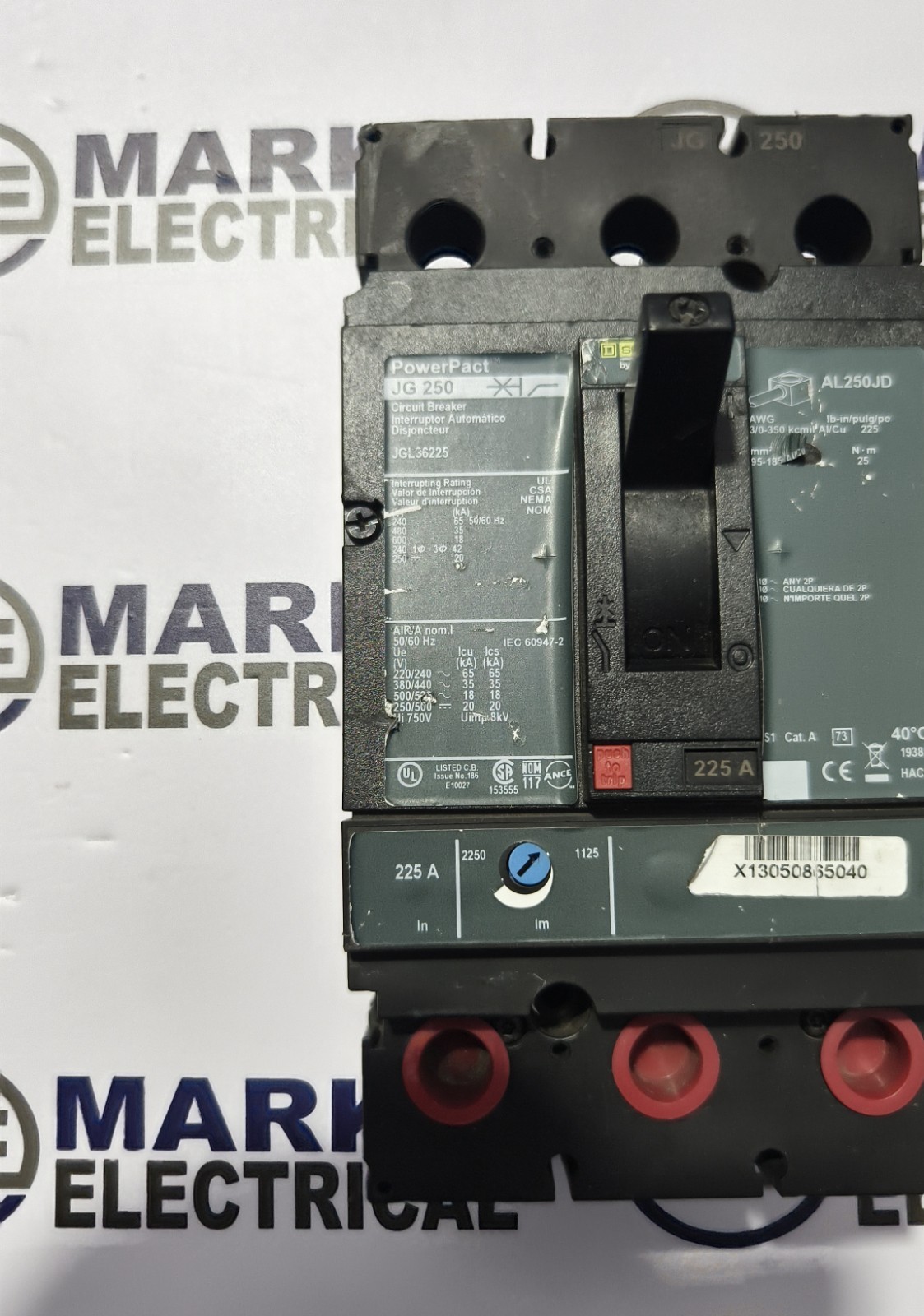SQUARE D JGL36225 JG250 CIRCUIT BREAKER 225A 440VAC 35KA FAST SHIPPING