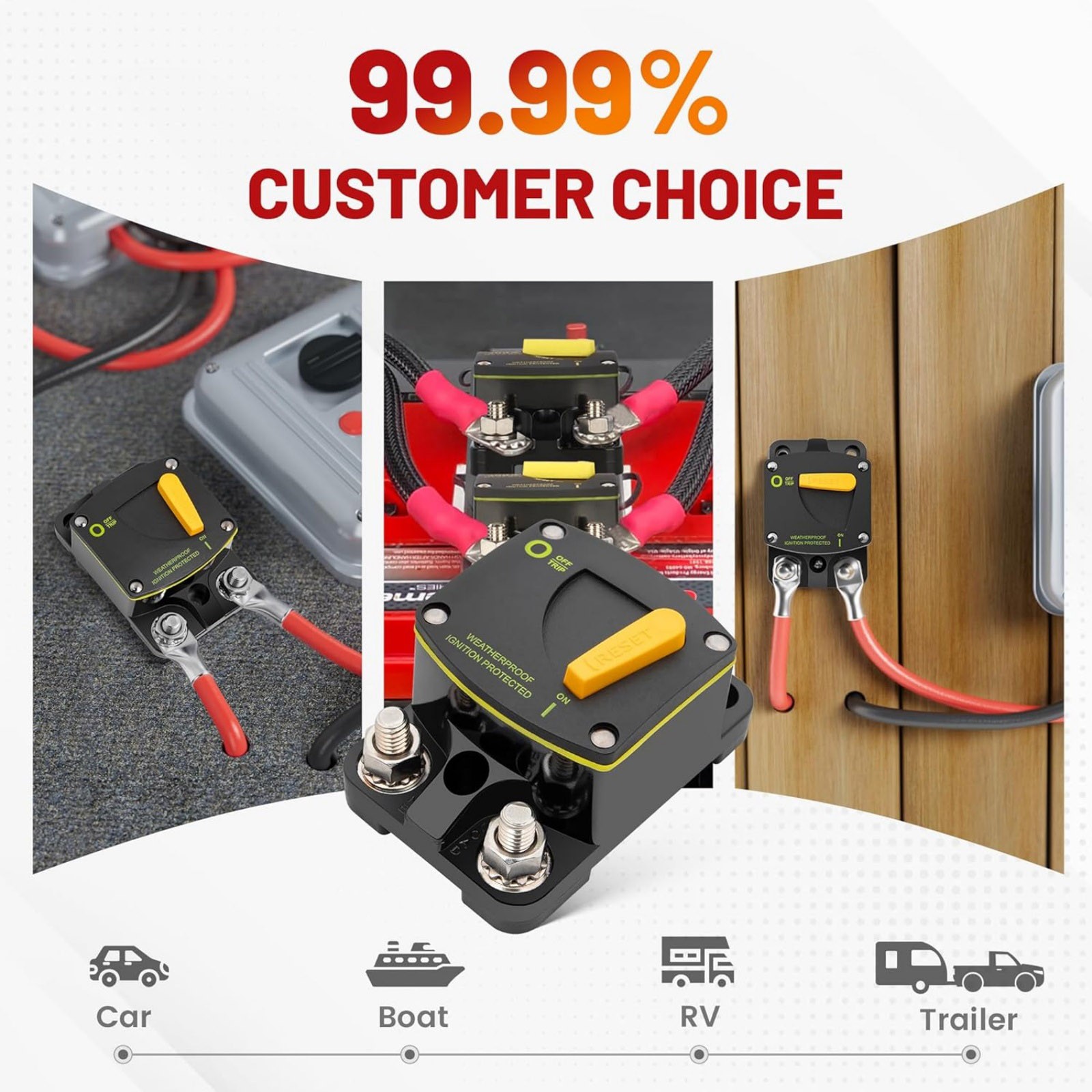 300 Amp 12-48V DC Circuit Breaker For Car Audio RV Marine Boat Truck Motors