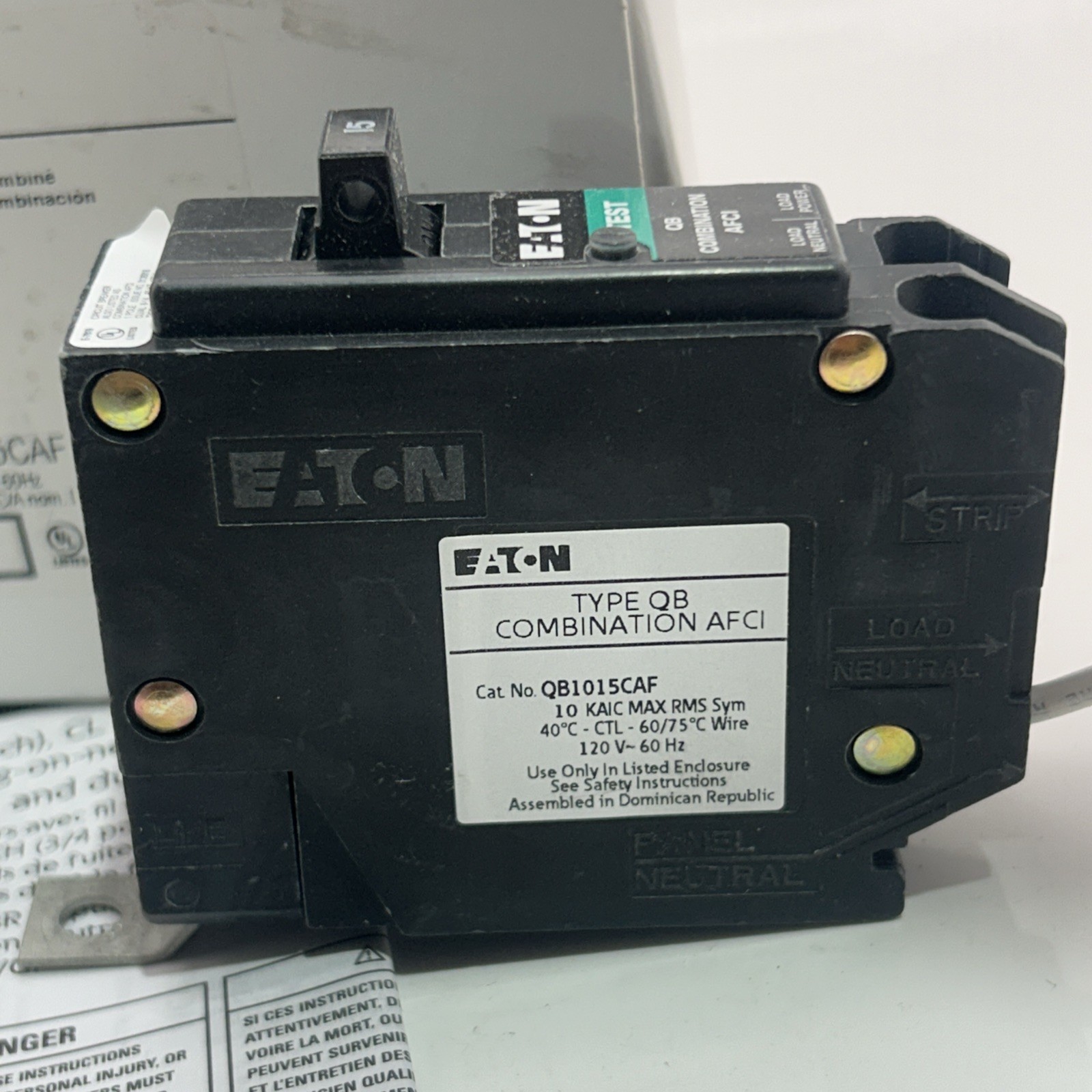 Eaton QB1015CAF Arc Fault Bolt In Breaker New Never Used In Box AFCI