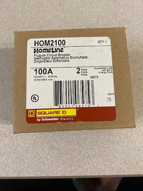 Square D HOM2100 100 A Miniature Circuit Breaker